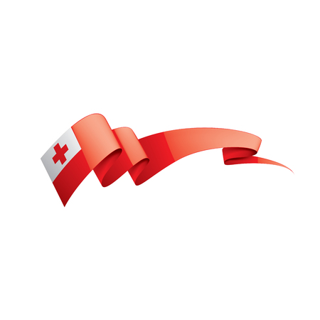 Tonga flag, vector illustration on a white backgroundのイラスト素材