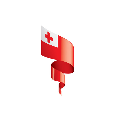 Tonga flag, vector illustration on a white backgroundのイラスト素材