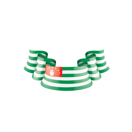 Abkhazia flag, vector illustration on a white backgroundのイラスト素材