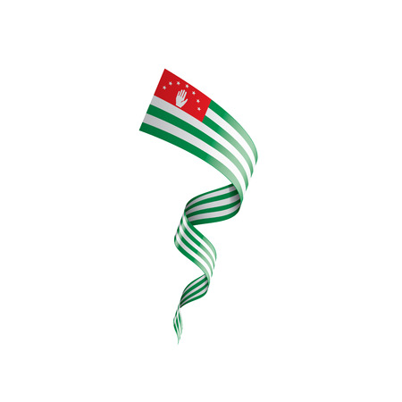 Abkhazia flag, vector illustration on a white backgroundのイラスト素材