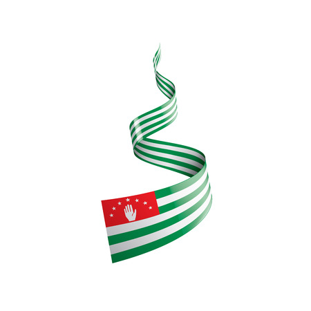 Abkhazia flag, vector illustration on a white backgroundのイラスト素材