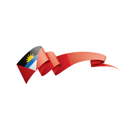 Antigua and Barbuda flag, vector illustration on a white background.のイラスト素材