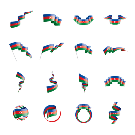Azerbaijan flag, vector illustration on a white background.のイラスト素材
