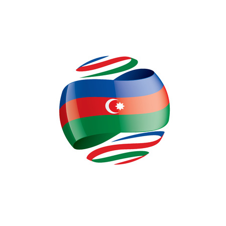 Azerbaijan flag, vector illustration on a white background.のイラスト素材