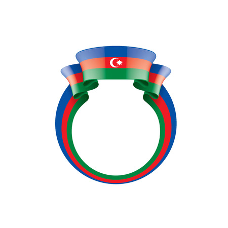 Azerbaijan flag, vector illustration on a white background.のイラスト素材