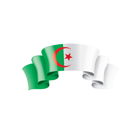 Algeria flag, vector illustration on a white background,のイラスト素材