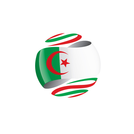 Algeria flag, vector illustration on a white background,のイラスト素材