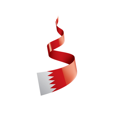 Bahrain flag, vector illustration on a white backgroundのイラスト素材