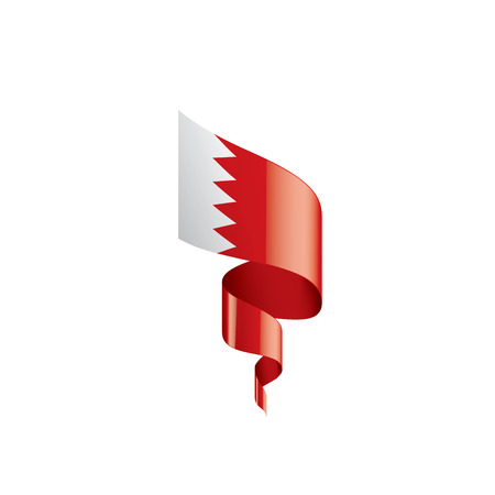 Bahrain flag, vector illustration on a white backgroundのイラスト素材