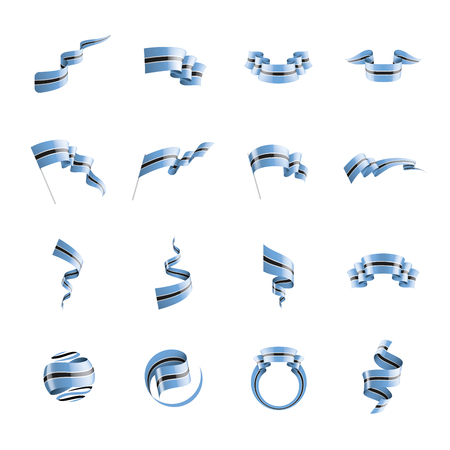 Botswana flag, vector illustration on a white backgroundのイラスト素材