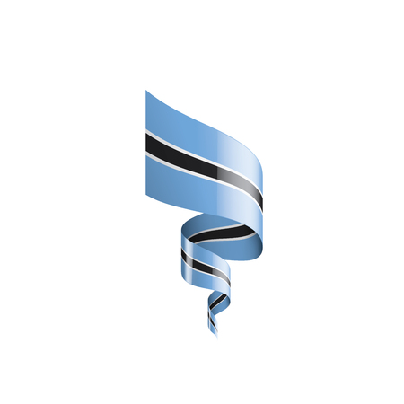 Botswana flag, vector illustration on a white backgroundのイラスト素材