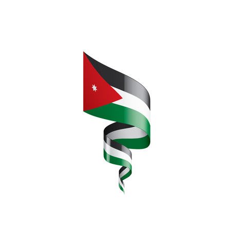 Jordan flag, vector illustration on a white backgroundのイラスト素材