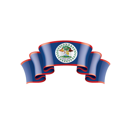Belize flag, vector illustration on a white backgroundのイラスト素材