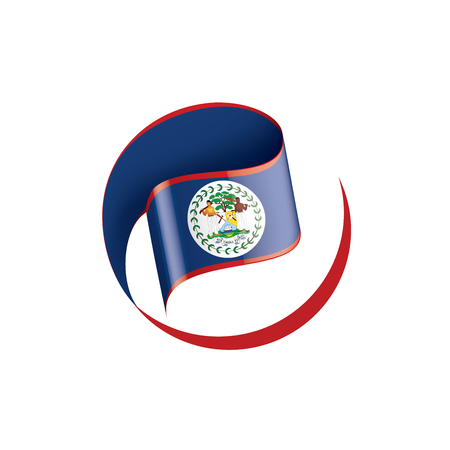 Belize flag, vector illustration on a white backgroundのイラスト素材