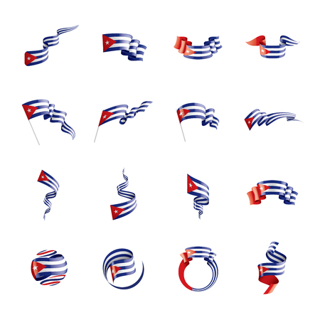 Cuba national flag, vector illustration on a white backgroundのイラスト素材