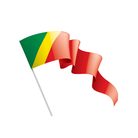 Congo national flag, vector illustration on a white backgroundのイラスト素材