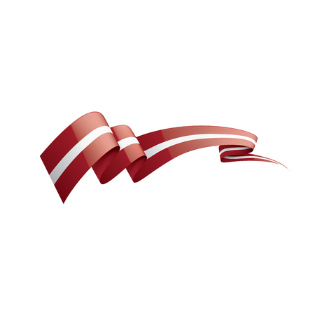 Latvia national flag, vector illustration on a white backgroundのイラスト素材