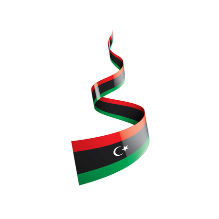 Libya national flag, vector illustration on a white backgroundのイラスト素材