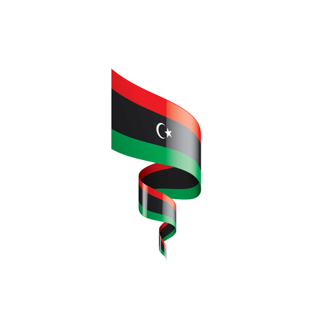 Libya national flag, vector illustration on a white backgroundのイラスト素材