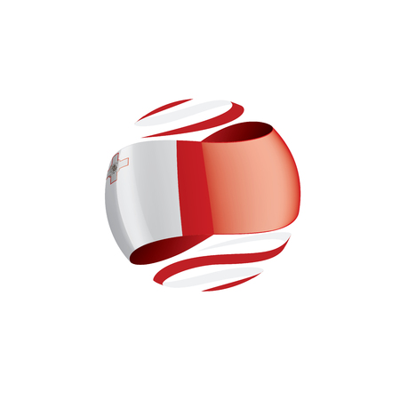 Malta national flag, vector illustration on a white backgroundのイラスト素材