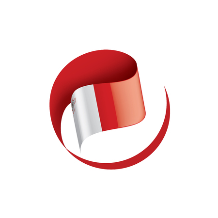 Malta national flag, vector illustration on a white backgroundのイラスト素材