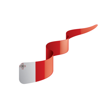 Malta national flag, vector illustration on a white backgroundのイラスト素材