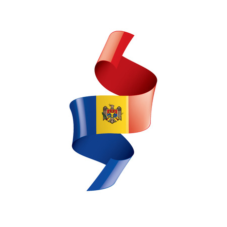 Moldova national flag, vector illustration on a white backgroundのイラスト素材