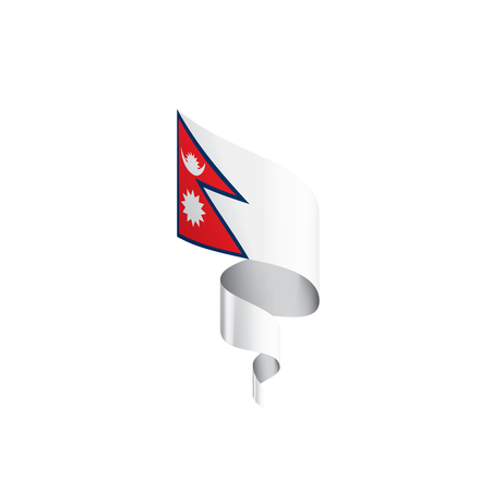 Nepal national flag, vector illustration on a white backgroundのイラスト素材
