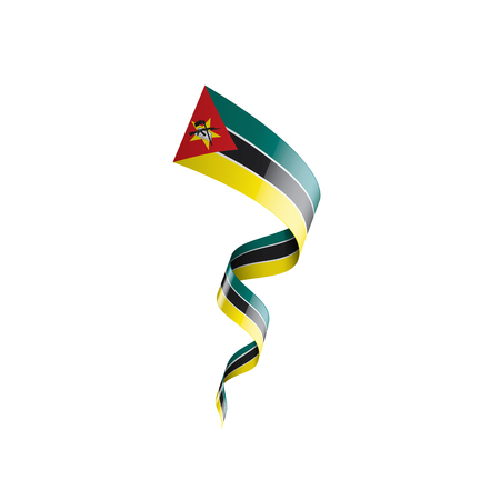 Mozambique national flag, vector illustration on a white backgroundのイラスト素材