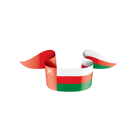 Oman national flag, vector illustration on a white backgroundのイラスト素材