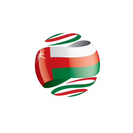 Oman national flag, vector illustration on a white backgroundのイラスト素材