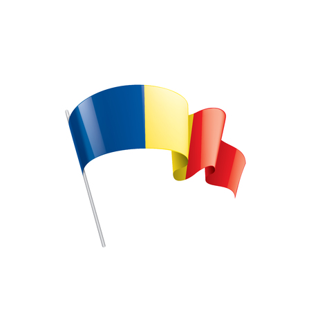 Romania national flag, vector illustration on a white backgroundのイラスト素材