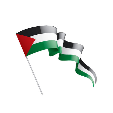 Palestine national flag, vector illustration on a white backgroundのイラスト素材