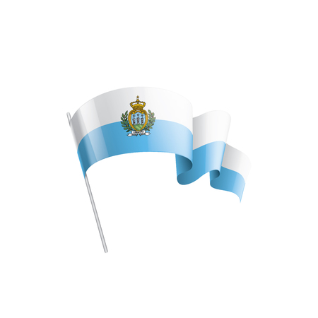 San Marino flag, vector illustration on a white backgroundのイラスト素材
