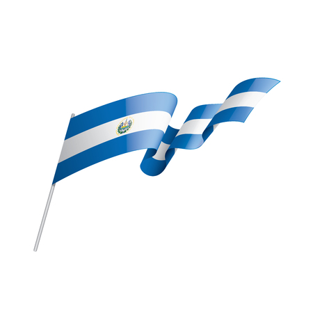 Salvador national flag, vector illustration on a white backgroundのイラスト素材