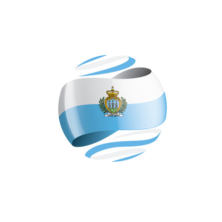 San Marino flag, vector illustration on a white backgroundのイラスト素材