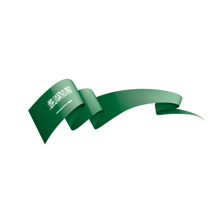 Saudi Arabia national flag, vector illustration on a white backgroundのイラスト素材