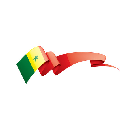 Senegal national flag, vector illustration on a white backgroundのイラスト素材