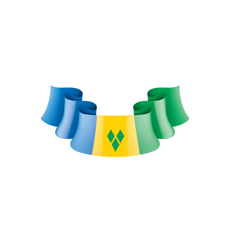 Saint Vincent and the Grenadines national flag, vector illustration on a white backgroundのイラスト素材
