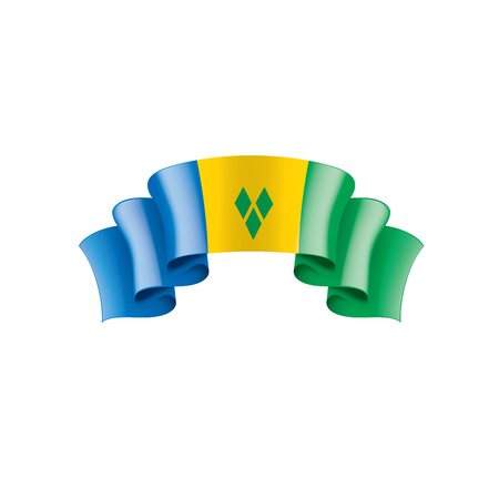 Saint Vincent and the Grenadines national flag, vector illustration on a white backgroundのイラスト素材
