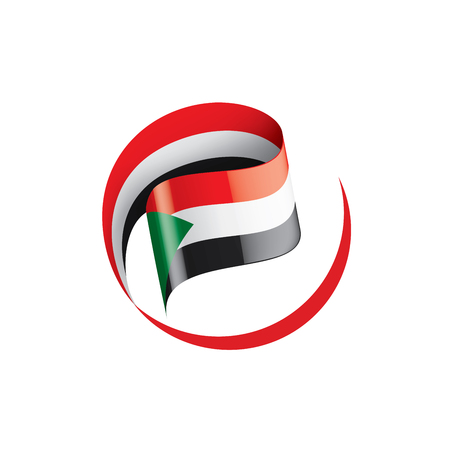 Sudan national flag, vector illustration on a white backgroundのイラスト素材