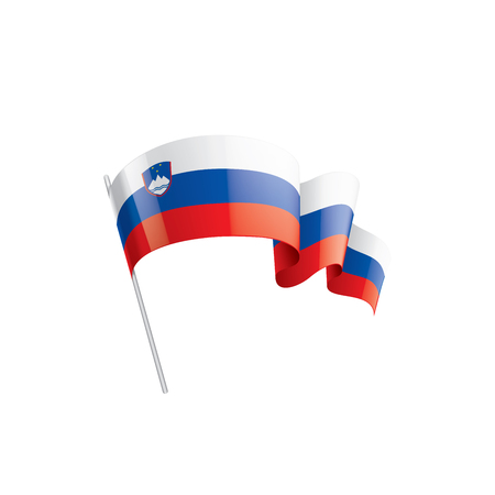 Slovenia national flag, vector illustration on a white backgroundのイラスト素材