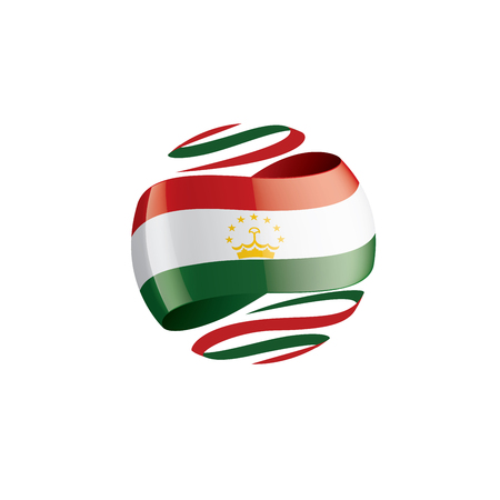 Tajikistan national flag, vector illustration on a white backgroundのイラスト素材