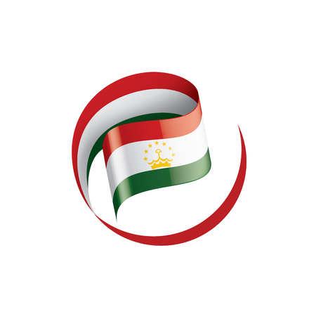 Tajikistan national flag, vector illustration on a white backgroundのイラスト素材