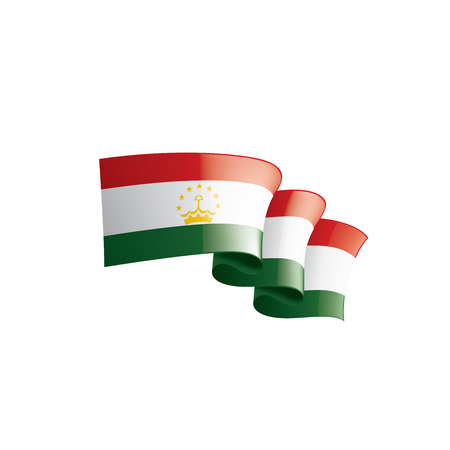 Tajikistan national flag, vector illustration on a white backgroundのイラスト素材