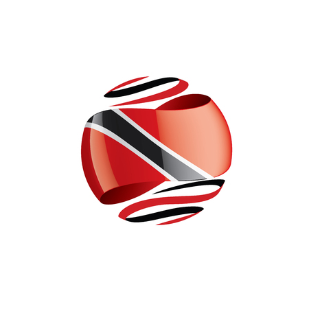 trinidad and tobago national flag, vector illustration on a white backgroundのイラスト素材