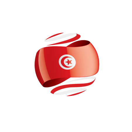 Tunisia national flag, vector illustration on a white backgroundのイラスト素材