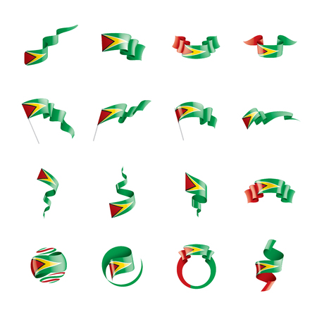 Guyana national flag, vector illustration on a white backgroundのイラスト素材