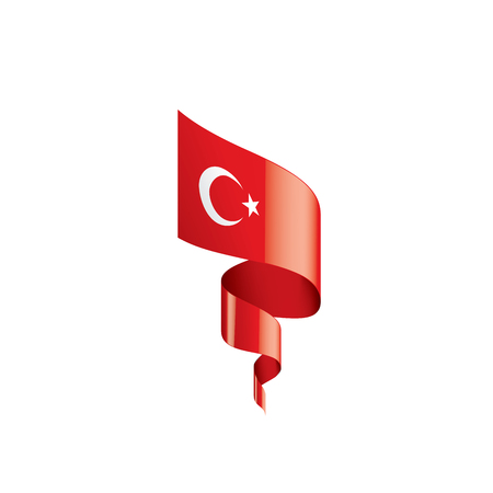 Turkey national flag, vector illustration on a white backgroundのイラスト素材