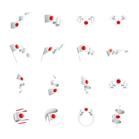 Japan national flag, vector illustration on a white backgroundのイラスト素材